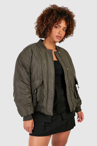 Womens Plus Pocket Detail Oversized Bomber Jacket - - 16 - boohoo - Modalova
