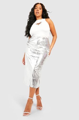 Womens Plus Metallic Midaxi Skirt - - 20 - boohoo - Modalova