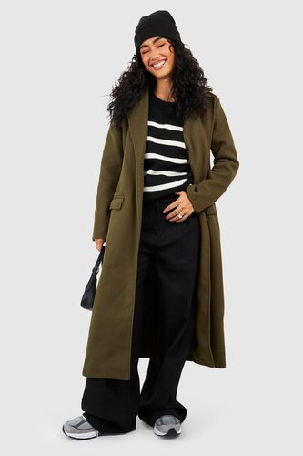 Womens Oversized Maxi Wool Look Belted Coat - - 10 - boohoo - Modalova