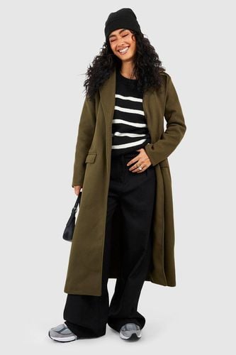 Womens Oversized Maxi Wool Look Belted Coat - - 12 - boohoo - Modalova