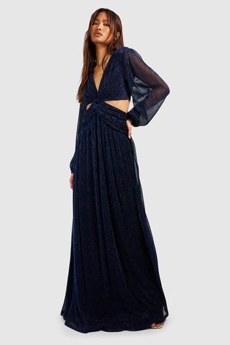 Womens Tall Metallic Plisse Cut Out Maxi Dress - - 14 - boohoo - Modalova