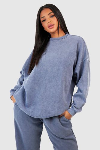 Womens Garment Dyed Oversized Sweatshirt - - L - boohoo - Modalova