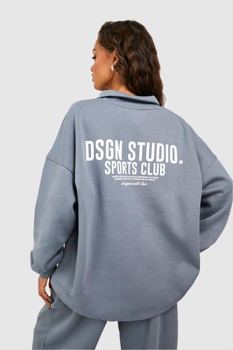 Womens Dsgn Studio Sports Club Oversized Half Zip Sweatshirt - - S - boohoo - Modalova