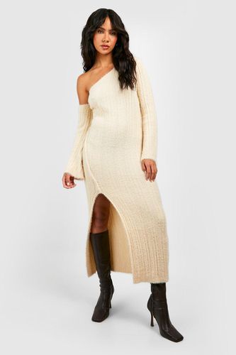 Womens Fluffy Aymmetric One Shoulder Midaxi Dress - - XL - boohoo - Modalova