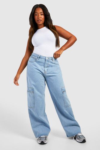 Womens Plus Zip Pocket High Waisted Cargo Jeans - - 22 - boohoo - Modalova