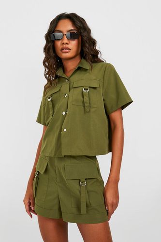 Womens Tall Cargo Shirt - Green - 6 - boohoo - Modalova