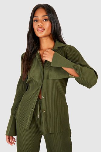 Womens Premium Plisse Flared Sleeve Shirt - - 16 - boohoo - Modalova