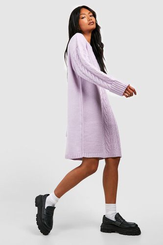 Womens Cable Knit Mini Jumper Dress - - XS - boohoo - Modalova