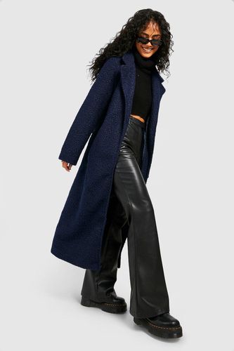 Womens Textured Wool Look Belted Coat - - 12 - boohoo - Modalova