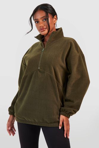 Womens Polar Fleece Half Zip Oversized Sweatshirt - - S - boohoo - Modalova