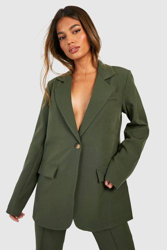 Womens Single Breasted Relaxed Fit Tailored Blazer - - 12 - boohoo - Modalova