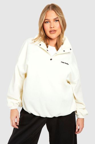 Womens Plus Polar Fleece Half Zip Oversized Sweatshirt - - 18 - boohoo - Modalova