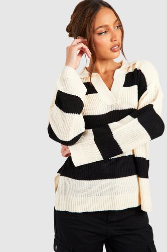 Womens Tall Blanket Stripe Knit Jumper - - XS - boohoo - Modalova