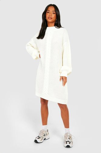 Womens Petite Cable Knit Dress - - 10 - boohoo - Modalova