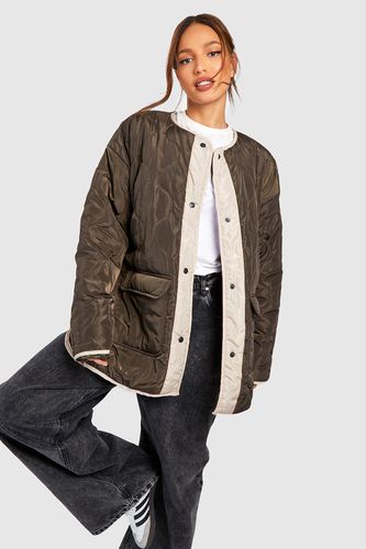 Womens Tall Quilt Detail Oversized Jacket - - 10 - boohoo - Modalova