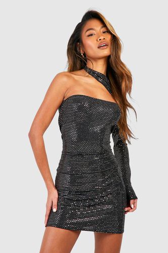 Womens Sequin Cut Out Mini Dress - - 14 - boohoo - Modalova