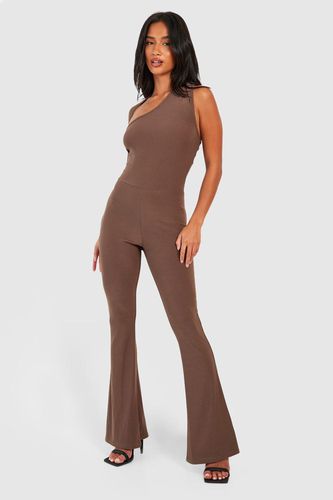 Womens Petite Premium Soft Slinky One Sleeve Jumpsuit - - 12 - boohoo - Modalova