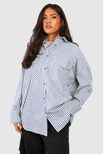 Womens Plus Utility Oversized Stripe Shirt - - 16 - boohoo - Modalova