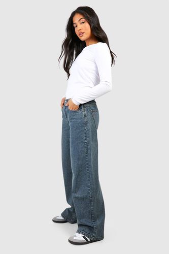 Womens Petite Basics High Waisted Super Wide Leg Jean - - 12 - boohoo - Modalova