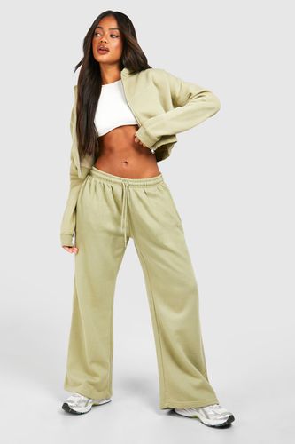 Womens Overdyed Cropped Zip Through Hooded Tracksuit - - L - boohoo - Modalova