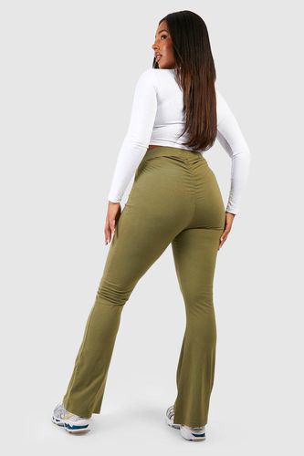 Womens Plus Cotton Jersey Ruched Booty Boosting Flares - - 18 - boohoo - Modalova
