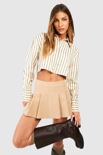 Womens Stripe Cropped Shirt - - 10 - boohoo - Modalova
