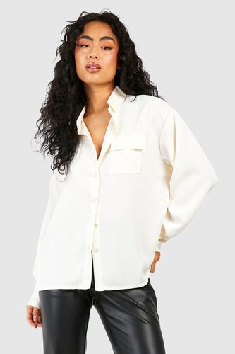 Womens Woven Pocket Detail Relaxed Fit Shirt - - 10 - boohoo - Modalova
