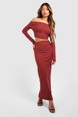 Womens Ribbed Column Maxi Skirt - - 10 - boohoo - Modalova