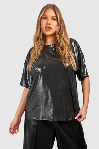 Womens Plus Metallic Oversized T-shirt - - 18 - boohoo - Modalova
