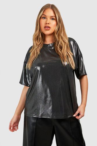 Womens Plus Metallic Oversized T-shirt - - 20 - boohoo - Modalova