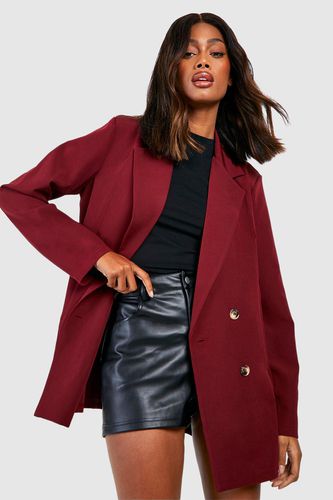 Womens Basic Double Breasted Oversized Blazer - - 8 - boohoo - Modalova