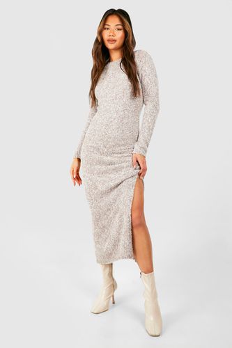 Womens Soft Marl Knit Maxi Jumper Dress - - M - boohoo - Modalova