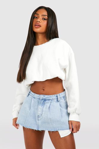 Womens Low Rise Pocket Detail Pleated Extreme Micro Mini Denim Tennis Skirt - - 14 - boohoo - Modalova