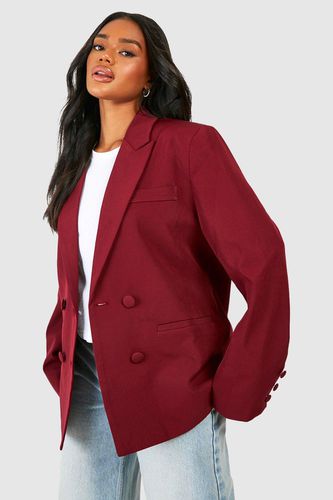 Womens Double Breasted Relaxed Fit Tailored Blazer - 10 - boohoo - Modalova