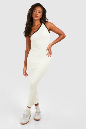 Womens Premium Contrast Binding One Shoulder Midaxi Dress - - 10 - boohoo - Modalova