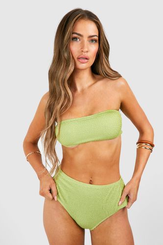 Womens Mix & Match Crinkle High Waist Bikini Brief - - 6 - boohoo - Modalova