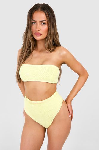 Womens Premium Crinkle Bandeau Tube Bikini Top - - 10 - boohoo - Modalova