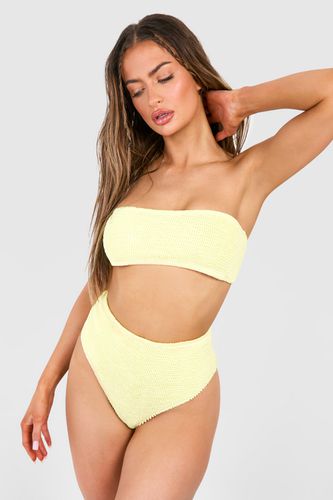 Womens Premium Crinkle High Waisted Bikini Brief - - 8 - boohoo - Modalova