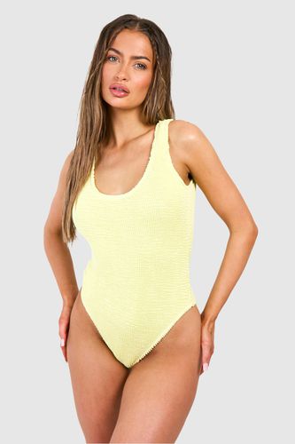Womens Premium Crinkle Scoop Neck Swimsuit - - 6 - boohoo - Modalova