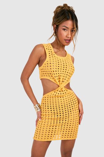 Womens Twist Front Crochet Mini Dress - - 12 - boohoo - Modalova