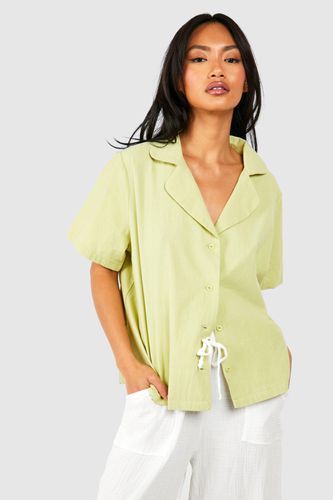 Womens Linen Resort Shirt - - 10 - boohoo - Modalova