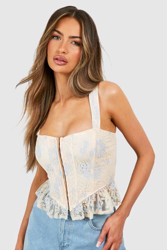 Womens Floral Lace Square Neck Corset - - 16 - boohoo - Modalova