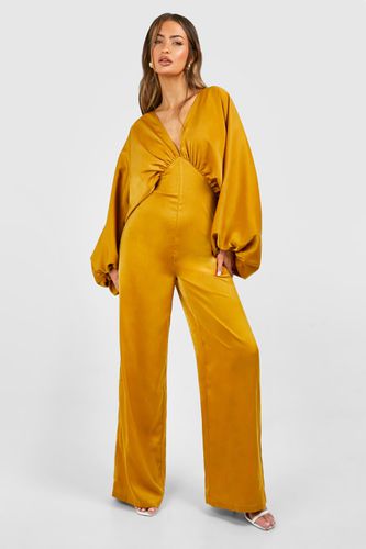 Womens Matte Satin Extreme Sleeve Jumpsuit - - 10 - boohoo - Modalova