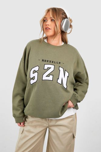 Womens Plus Szn Applique Oversized Sweatshirt - - 18 - boohoo - Modalova