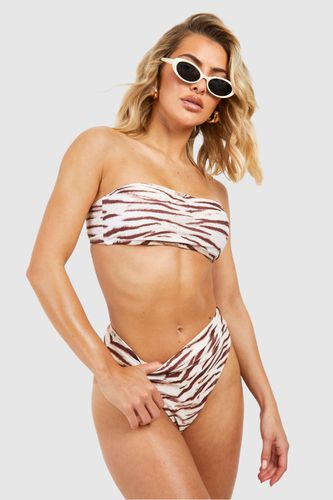 Womens Tiger High Waisted Bikini Brief - - 10 - boohoo - Modalova