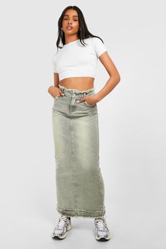 Womens Tall Fray Seam Detail Washed Midaxi Skirt - - 10 - boohoo - Modalova