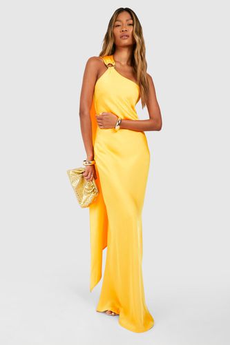 Womens Satin Draped Shoulder Maxi Dress - - 18 - boohoo - Modalova