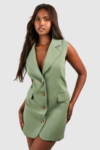 Womens Sleeveless Oversized Blazer Dress - - 10 - boohoo - Modalova