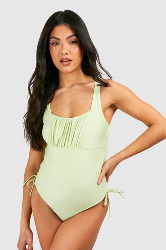 Womens Maternity Ruched Front Tie Side Swimsuit - - 10 - boohoo - Modalova