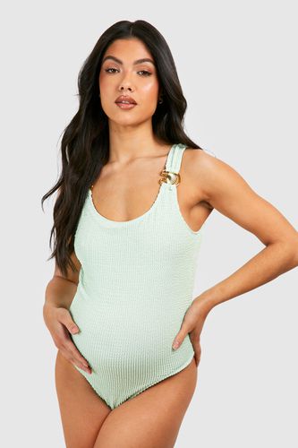 Womens Maternity Crinkle O Ring Scoop Neck Swimsuit - - 16 - boohoo - Modalova